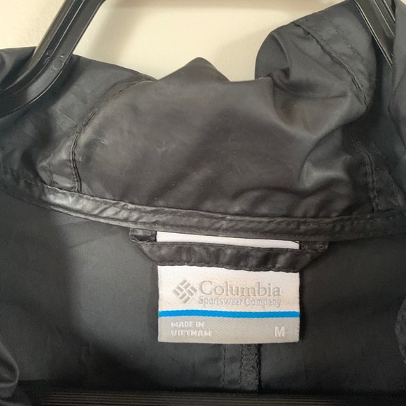 COLUMBIA / BLACK WINDBREAKER JACKET MID LENGTH - Picture 2 of 3